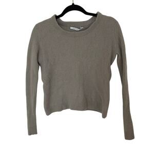 harper lane grey waffle weave cashmere sweater size S